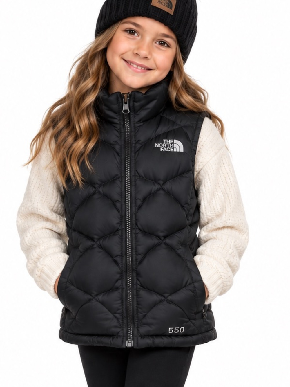 The North Face 550-fill down puffer vest Youth Small 7/8